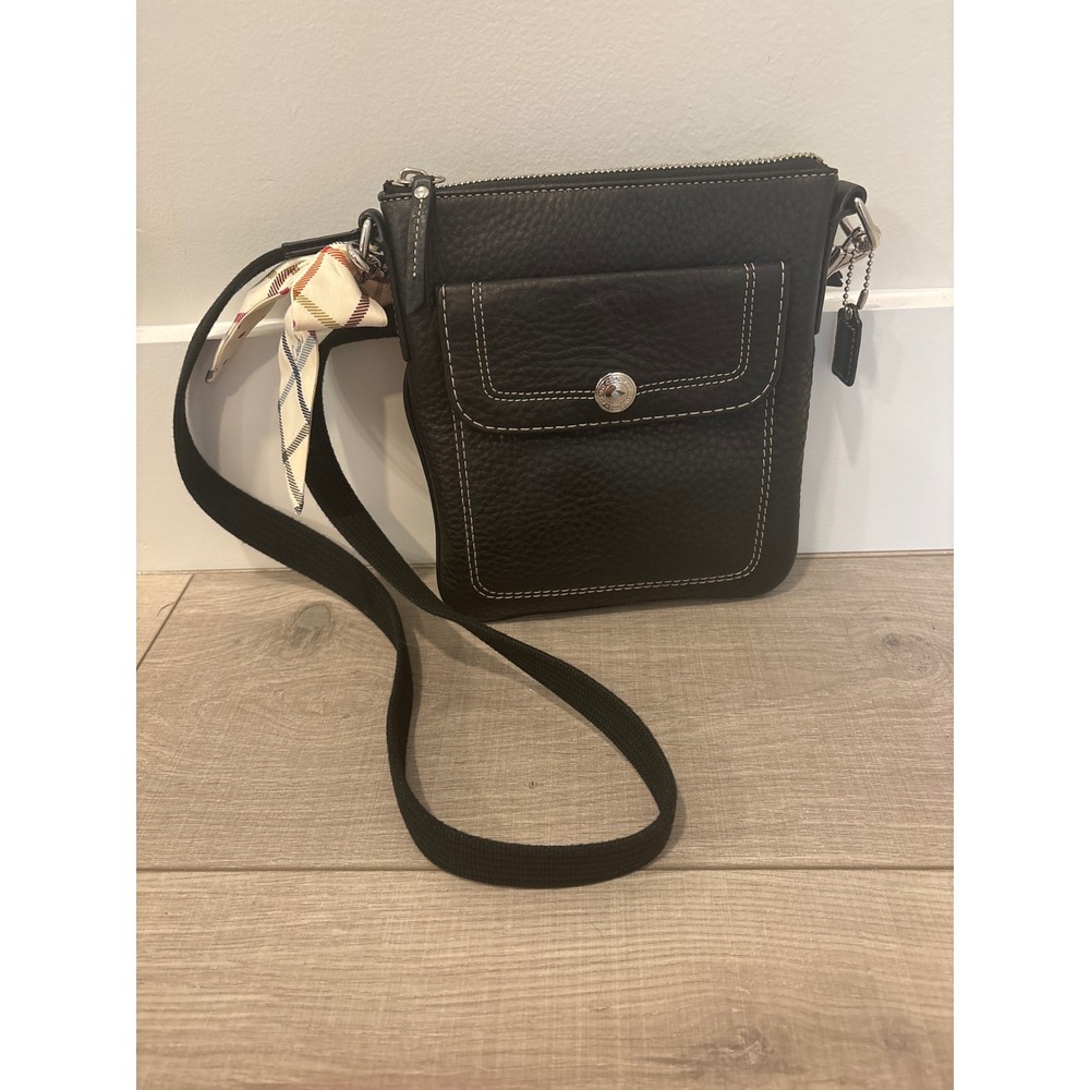 Vintage pebbled, leather coach cross body purse